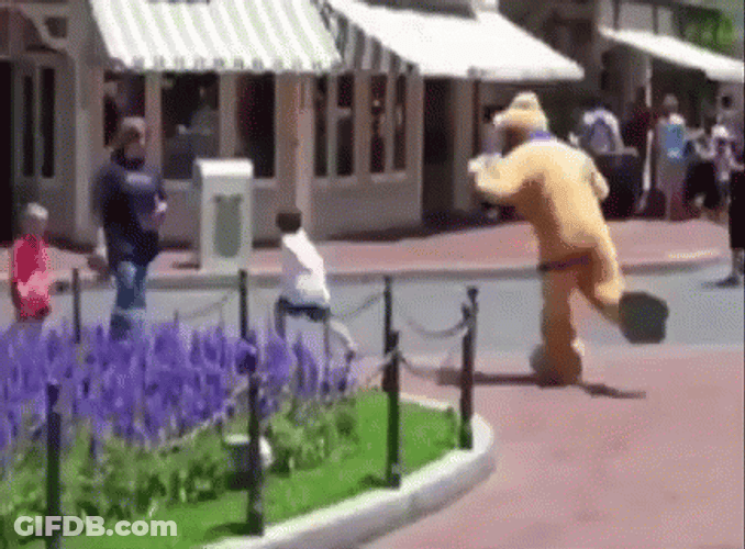 Disney Pluto Mascot Running GIF