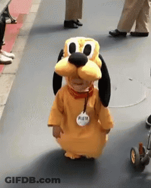 Disney Pluto Mascot Walking GIF