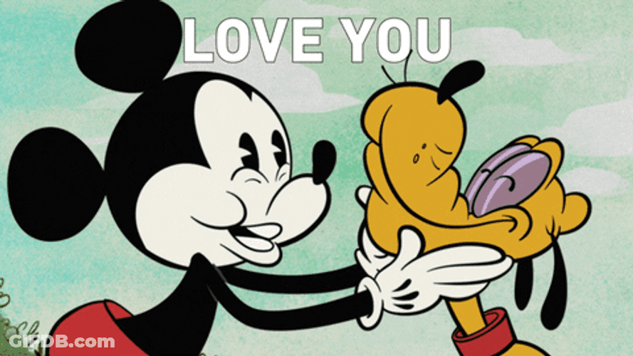 Disney Pluto Mickey Mouse Love You GIF