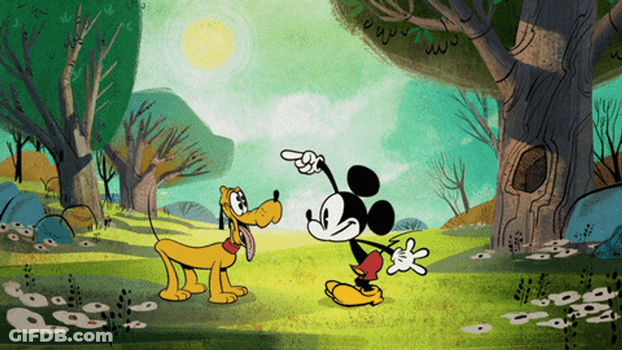 Disney Pluto Mickey Mouse Training GIF