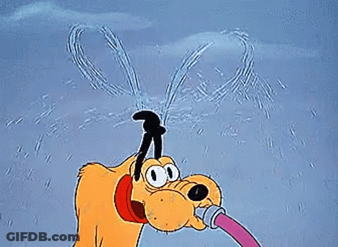 Disney Pluto Water Fountain GIF