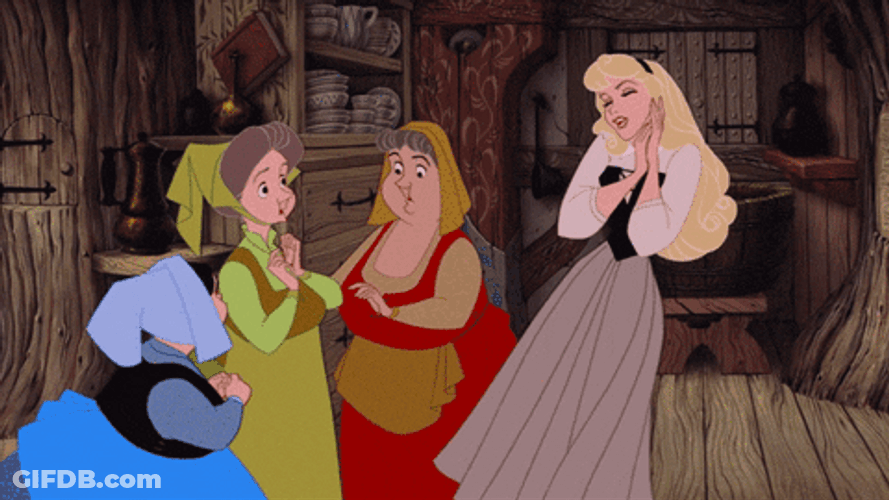 Disney Princess Aurora Dancing With Fairy Godmother GIF