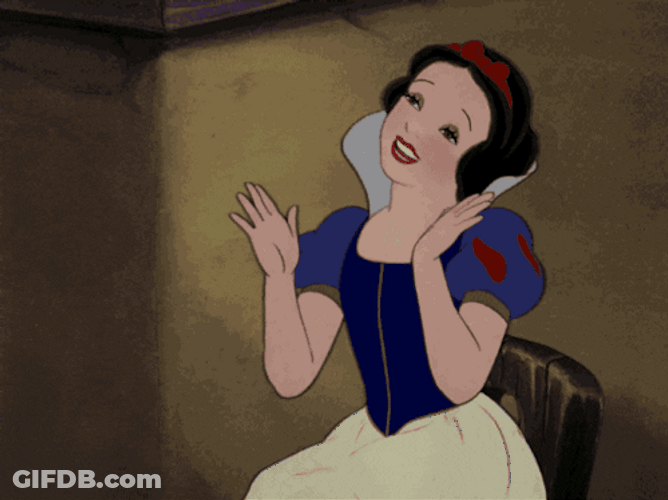 Disney Princess Snow White Delightfully Clapping GIF