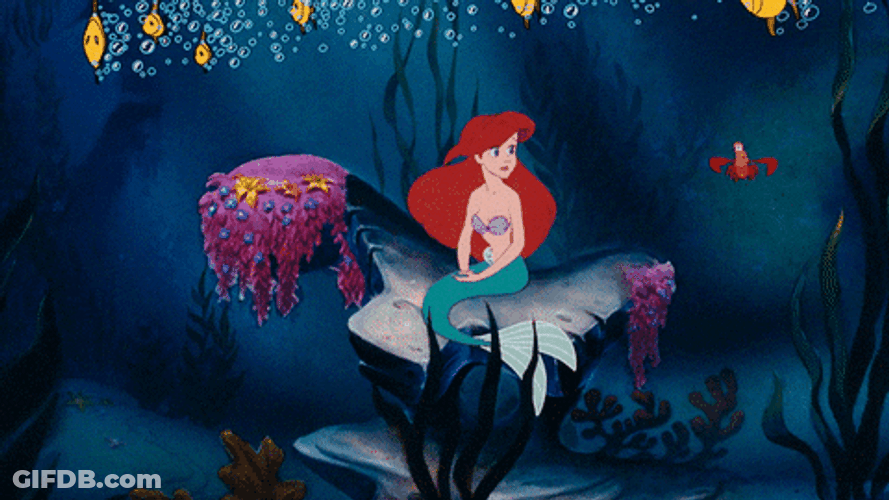 Disney Princess Spinning With Fishes GIF