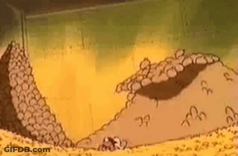 Disney Scrooge Mcduck Running Away From Money Wave GIF