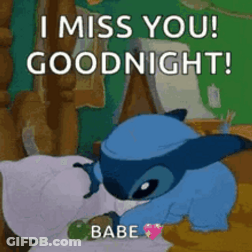Disney Stitch In Pajamas Good Night Babe GIF