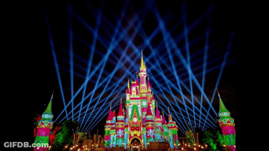 Disney World Magnificent Blue Lights Spectacle GIF