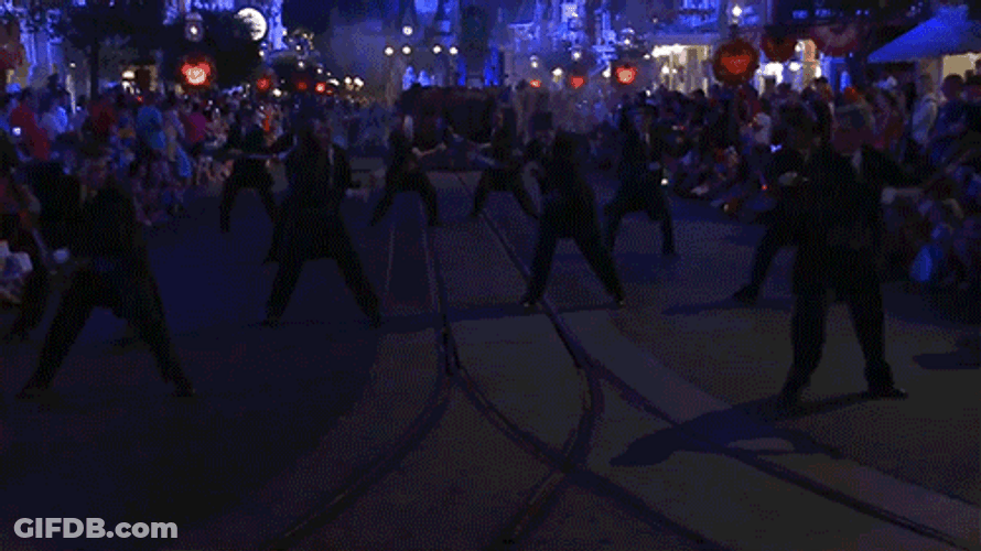 Disney World Mob Dance Performance GIF