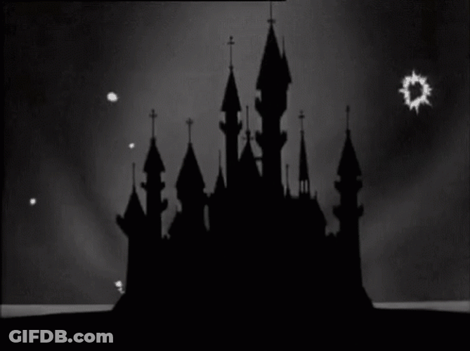 Disneyland Fireworks Black And White GIF