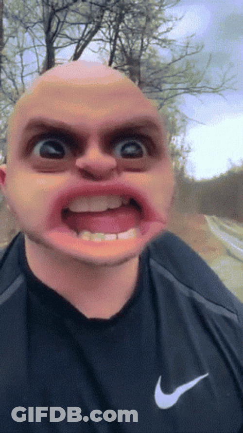 Distorted Face Frustration GIF