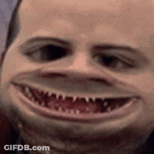 Distorted Teeth Scary Face GIF