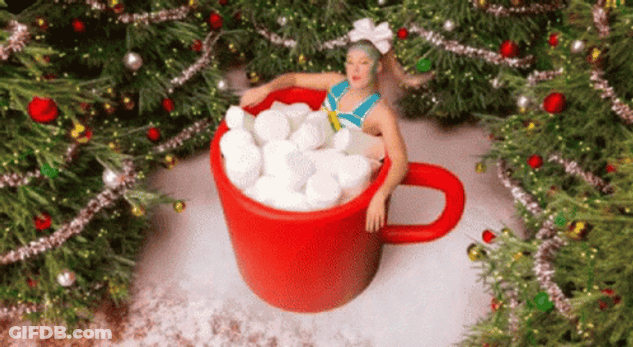 Dive In Red Marshmallow Cup GIF