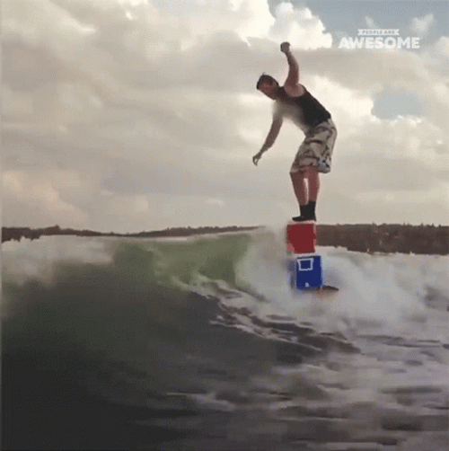 Dive Plunge Surfing Cooler GIF