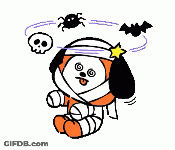 Dizzy Dog In Bandages GIF
