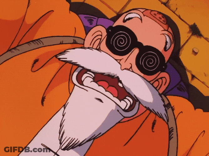 Dizzy Master Roshi Lying On The Ground GIF