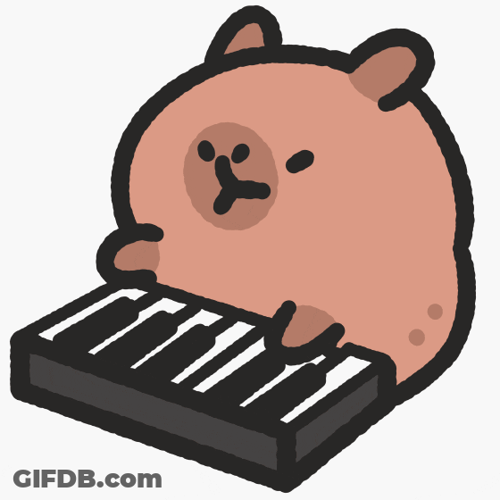 DJ Capybara Playing Piano GIF