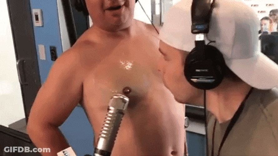 DJ Guy Blow Dry Man Boobs Sticky GIF
