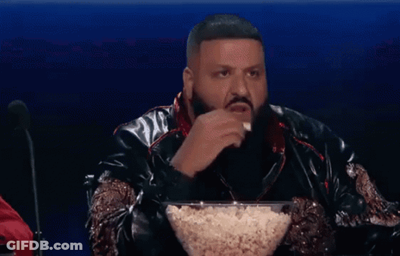 DJ Khaled Eating Popcorn In Judge's Table Meme GIF