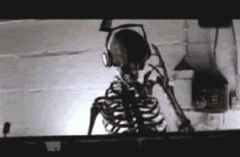 Dj Partying Skeleton GIF