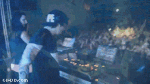 DJ Playing Music For Crowd At Concert GIF
