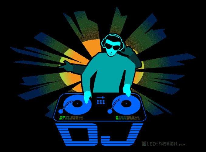 DJ Playing On Spotlight Animation GIF