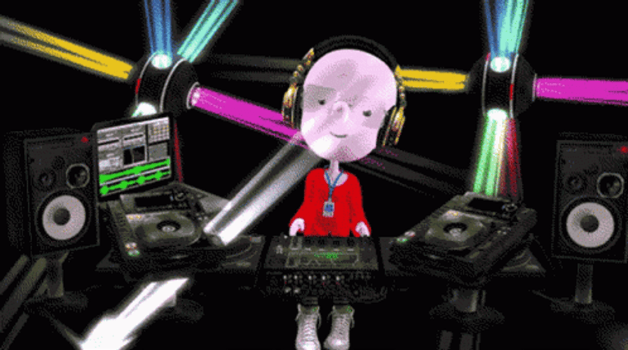 DJ Rocking The Disco Lights Animation GIF