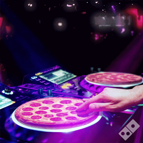 DJ Scratching Pizza Turntable GIF