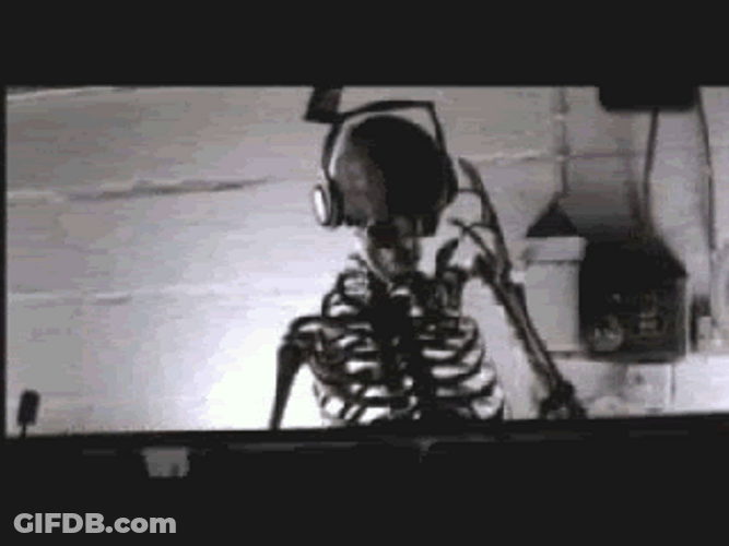 DJ Skeleton Swaying To Music GIF