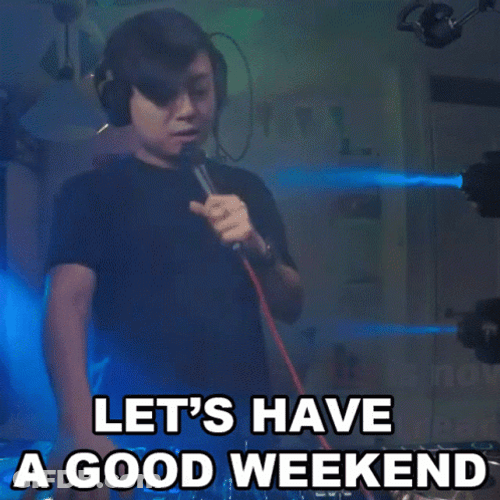 DJ Talking On Microphone Weekend Meme GIF