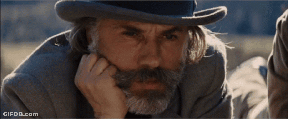 Django Christoph Waltz Hands On Chin GIF