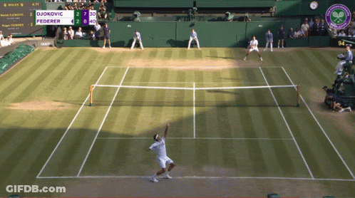 Djokovic And Federer Are Playing A Tennis Match GIF