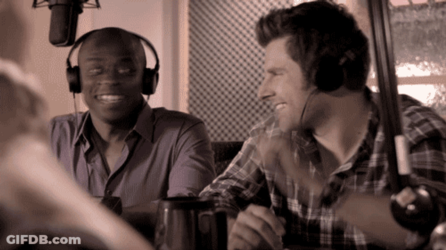 DJs Bradley Cooper And Chapelle Fist Bump GIF