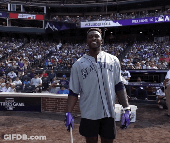 DK Metcalf Baseball Bat GIF