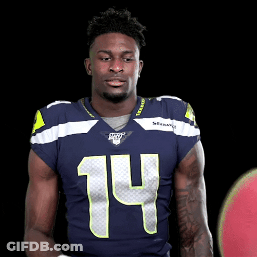 DK Metcalf Catches Football GIF