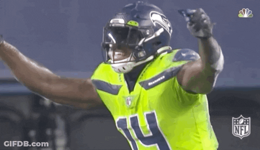 DK Metcalf Celebrates GIF