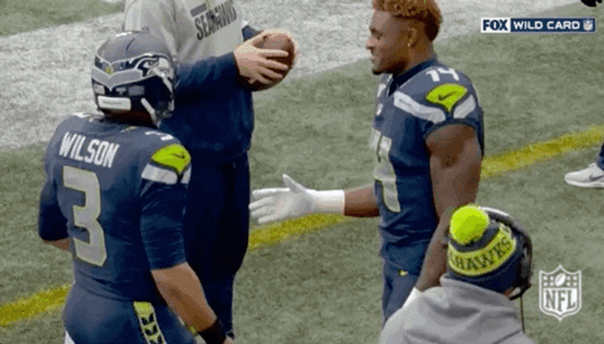 DK Metcalf Shakes Hand GIF