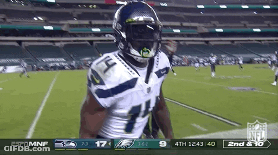 DK Metcalf Throwing Football GIF