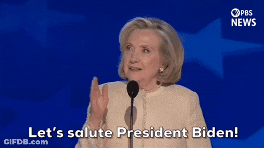 Dnc Hillary Clinton Let Salute President Biden GIF