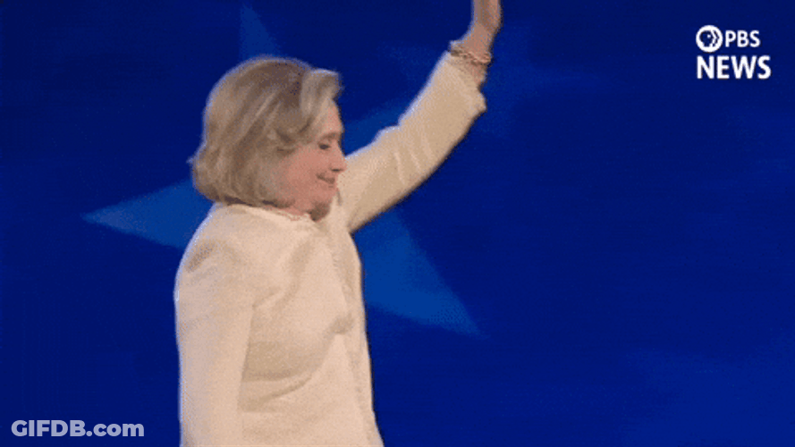 Dnc Hillary Clinton Waving GIF