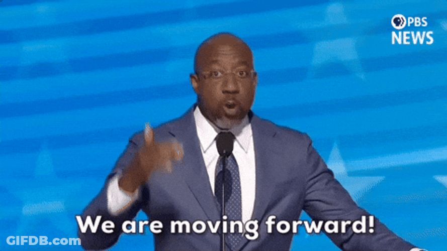 Dnc Senator Raphael Warnock Moving Forward GIF