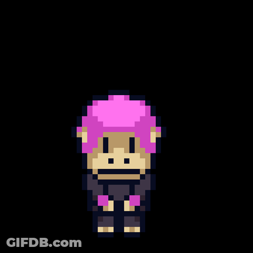 Do It Pink Head Monkey Pixelized Avatar GIF