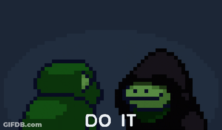 Do It Pixelized Green Monkey Avatar GIF