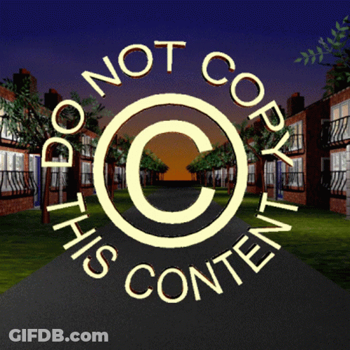 Do Not Copy This Content Sign In Front Of Buildings GIF