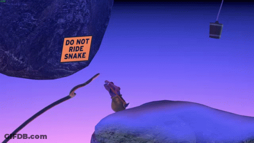Do Not Ride Snake Sign GIF