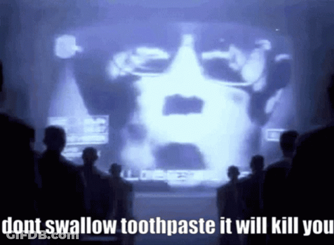 Do Not Swallow Toothpaste GIF
