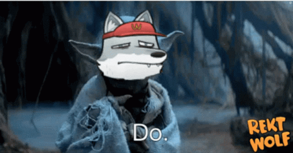 Do Or Do Not There Is No Try Wolf Yoda GIF