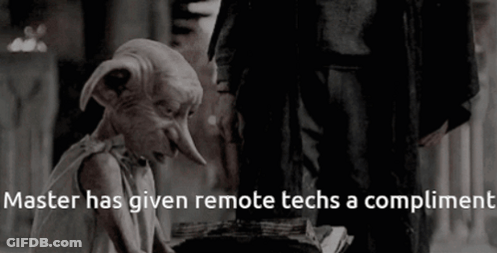 Dobby Is Free And Given Remote Techs GIF