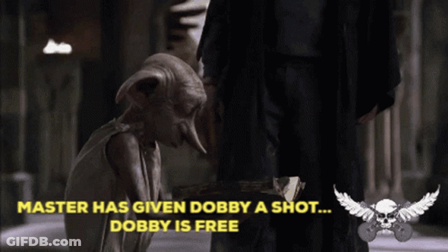 Dobby Is Free And Has Given A Shot GIF
