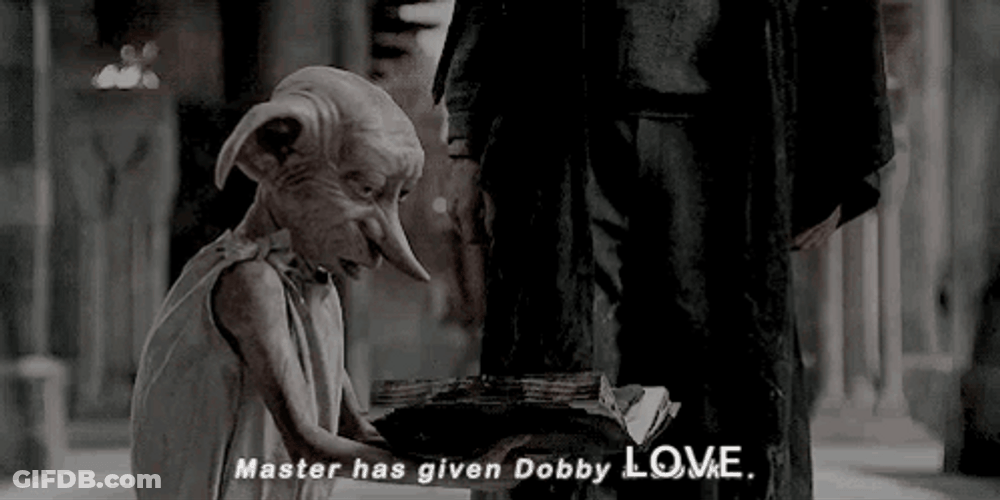 Dobby Is Free And Has Given Love GIF