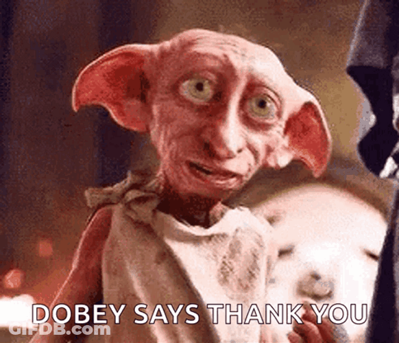 Dobby Is Free And Say Thank You GIF